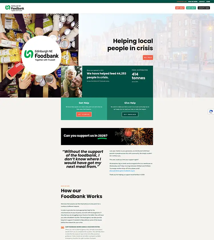 Edinburgh NE Foodbank website